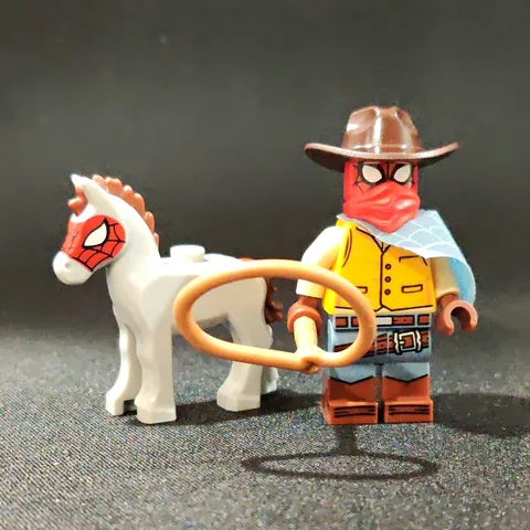 LEGO Spider-Man Cowboy Minifigure w/ Horse, Lasso & Cape