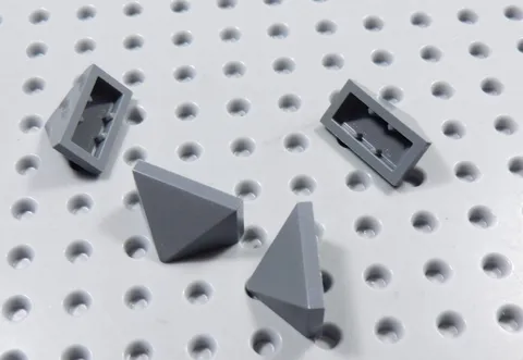 LEGO Lot of 4 Dark Bluish Gray 2x1 Triple Peak Slopes BP