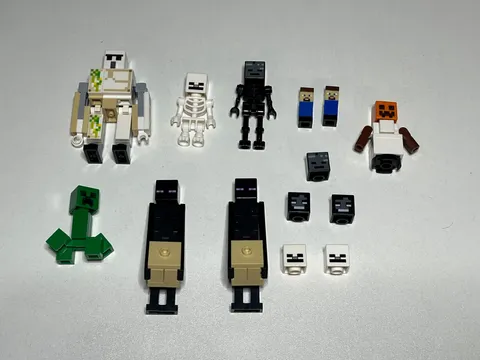 LEGO Minecraft Mob Minifigure Lot Iron Golem Creeper Enderman Skeleton Steve