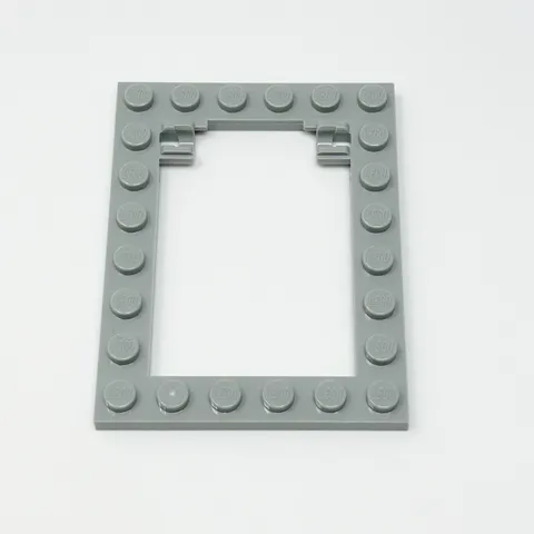 92107 LEGO Modified Plate 6x8 Trap Frame Horizontal LIGHT BLUISH GRAY (1)