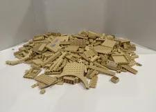 Lot Of 2 Pounds (Lbs) Lego Random Tan/Beige Parts Pieces Bricks Sorted