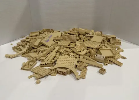Lot Of 2 Pounds (Lbs) Lego Random Tan/Beige Parts Pieces Bricks Sorted