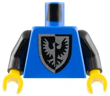 LEGO Blue Torso Castle Black Falcon with Shield Bottom Round Pattern / Black Arm