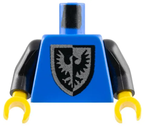 LEGO Blue Torso Castle Black Falcon with Shield Bottom Round Pattern / Black Arm