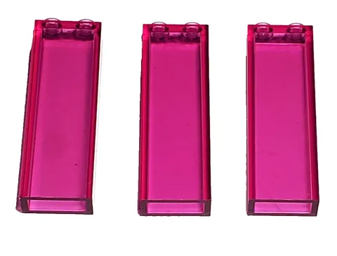 Lot of 3 Translucent Dark Pink Lego 2454 35274 46212 Brick 1x2x5