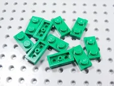 LEGO Lot of 10 Green 1x2 Plates BM