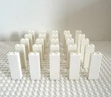 (25) LEGO Pillar Column Wall Support Beam Lot- WHITE- 1X2X5-