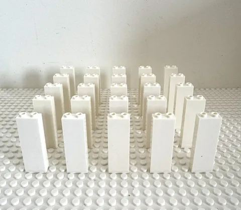 (25) LEGO Pillar Column Wall Support Beam Lot- WHITE- 1X2X5-