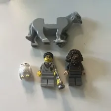 Lot of 2 Harry Potter Lego Minifigures plus Hedwig and Buckbeak.