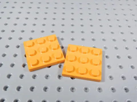 LEGO Lot of 2 Orange 3x3 Plates BA