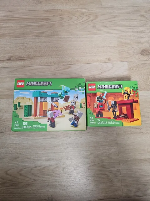 Lego Minecraft Lot Of 2 Illager Desert Patrol 21267 & Nether Lava Battle 21266