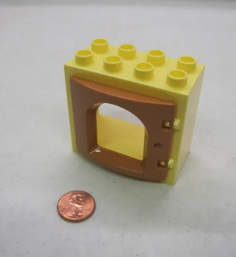 Lego Duplo Pale Yellow & Tan Door Window Pane Door Building Block Frame