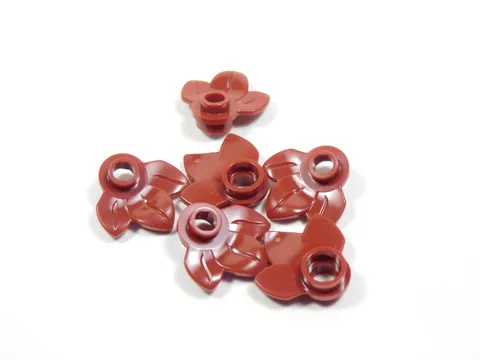 LEGO Lot of 6 Dark Red Plant Plates w/ 3 Leaves Minifig I2