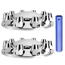 Wehymne Axle Wheel Covers For - 2 Front Hub Covers 33Mm Thread-On Chrome