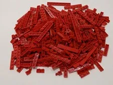 LEGO 700pcs Small Red Mix Tiles Lot Plates 1x1 1x2 1x4 Detail Finishing Bulk Lot