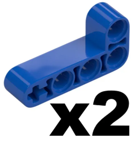 Lego Blue TECHNIC Liftarm Modified Bent L-Shape 2 x 4 Qty 2 Part 32140 T1