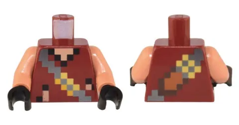 LEGO® Part 973pb4912c01 - Torso Pixelated Vest with Silver Cross Strap
