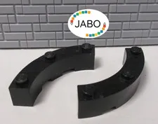 (F11/15/6) LEGO 2x72140 Quarter Brick Round Brick 4x4 Black