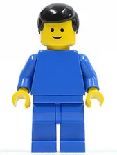 LEGO: Plain Blue Torso Blue Legs Black Hair (pln141)