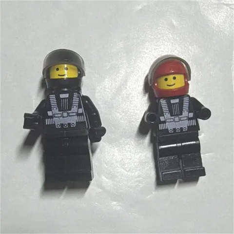 LEGO Minifigure Lot of 2 Blacktron 1 and Blacktron Racer w Helmets & Accessories