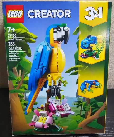 LEGO Creator 3-in-1 Exotic Parrot (31136) - 100% Complete, Partially Built