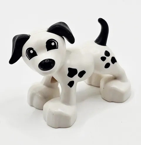 Lego Duplo WHITE PUPPY DOG Dalmatian BLACK SPOTS Farmers Pet Replacement