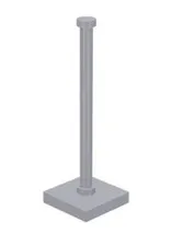 LEGO 5x Light Bluish Gray Support 2 x 2 x 5 Bar on Tile Base with Solid  inv.631