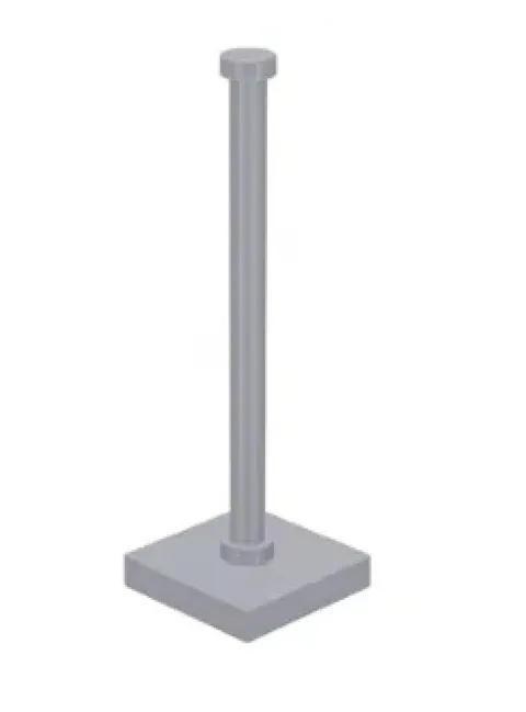 LEGO 5x Light Bluish Gray Support 2 x 2 x 5 Bar on Tile Base with Solid  inv.631