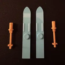 LEGO Minifigure Blue Skis w/ Orange Poles