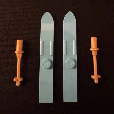 LEGO Minifigure Blue Skis w/ Orange Poles