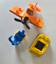 Lego Duplo Disney Pixar Orange AIRPLANE Dusty+ TRICYCLE+ Yellow CAR Vintage 
