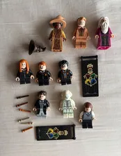 LEGO Harry Potter Minifigure Lot w/ Accessories – 9 Figures, Wands, Flags