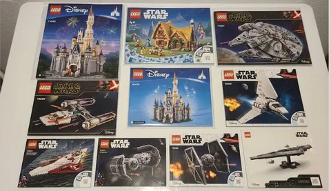 LEGO Instruction Manuals Lot *ONLY* 11 Star Wars Disney Castle Millennium Falcon