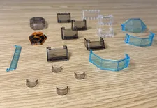 LEGO 18pc Windscreen Canopy Window Helmet Visor Lot Clear Smoke Blue Parts