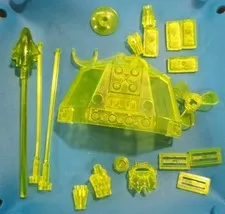 LEGO Trans Neon Green lot - Cockpit #6085, missile, gem, etc. -  Lot Of 20