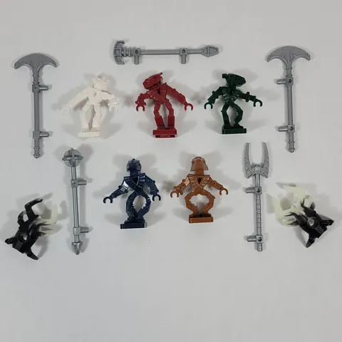 Vtg LEGO Bionicle Toa Hordika Mini Figure Minifigures Weapons Visorak Parts Lot