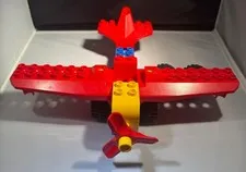 Vintage 1996 LEGO Duplo Toolo Aeroplane Airplane & 4 Tires No Minifig