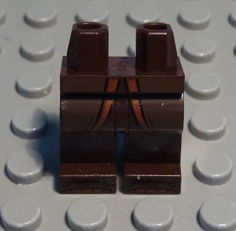 Lego figure accessories legs pants dark brown with decor