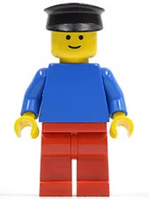 LEGO: Plain Blue Torso Red Legs Black Hat (pln150)