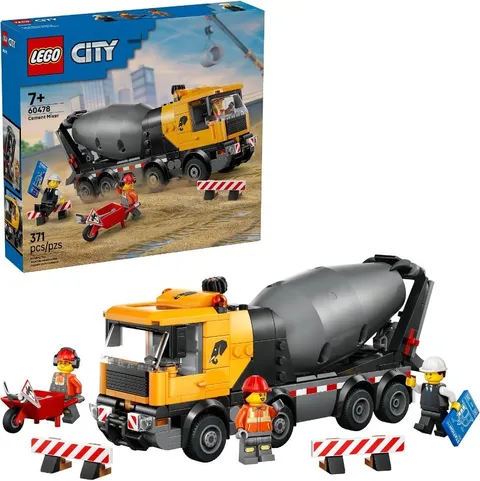 LEGO City Cement Mixer Truck Building Toy 60478🎁Kids Gift
