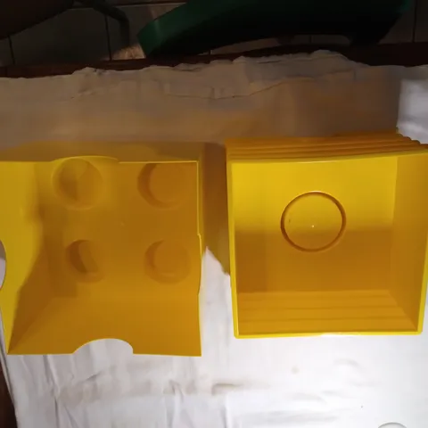 Lego Yellow Storage Brick 2 x 2 4003 2015 GUC Stackable 9 3/4 x 9 3/4 x 7 
