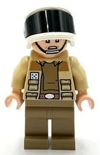 Lego New Captain Antilles Dark Tan Shirt Large Rank Badge Star Wars Minifigure