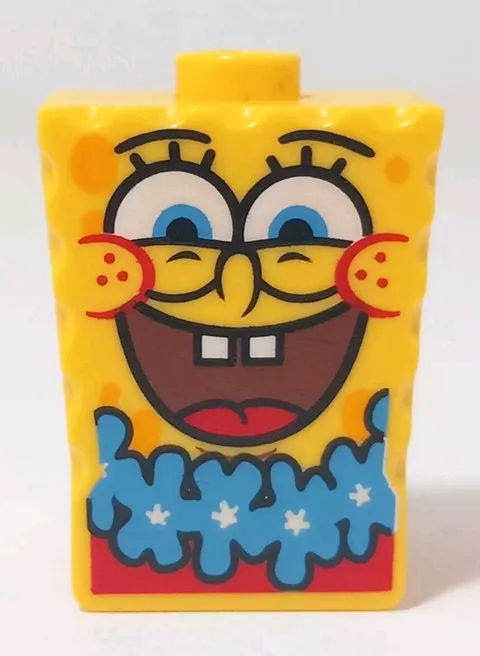 Lego SpongeBob SquarePants Head With Lei Pattern For Minifigure