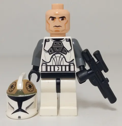 Lego Star Wars Clone Trooper Gunner Phase 1 Minifigure sw0221 With Blaster