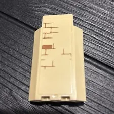 LEGO Tan Panel 3 x 3 x 6 Corner Wall w/Brick Pttn 1 Sticker 4842 #87421 MINT!