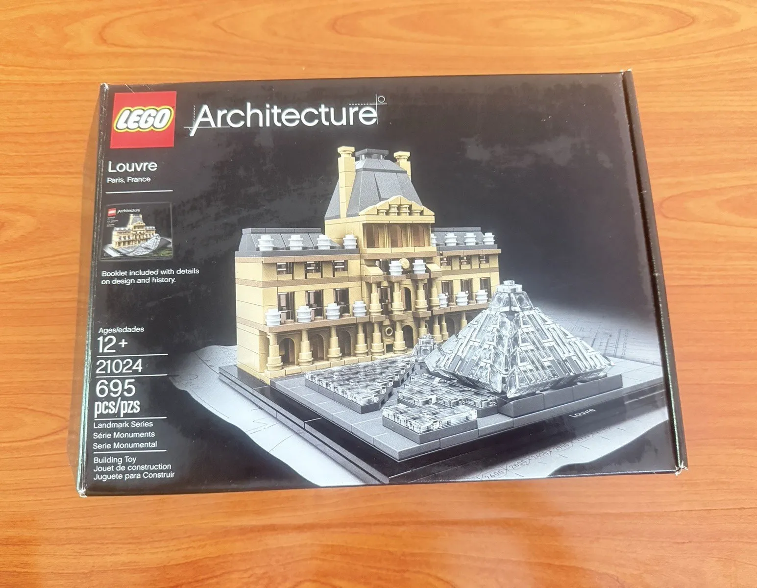 LEGO Architecture Louvre 21024 Landmark Series 695pc Incomplete Set w/ Box