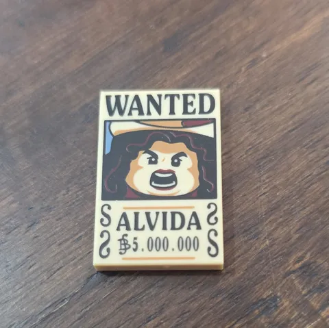 Lego One Piece Wanted Tile - Alvida - Brand New