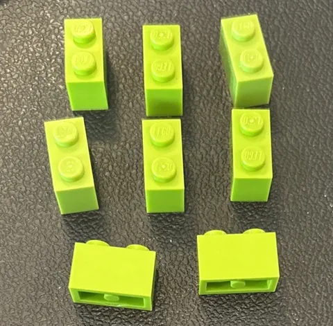 Lego Lot 9 Lime Green 1x2 Brick Part 3004 Replacement Bricks