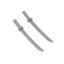 2X LEGO Figures Ninja Weapon Sword Pearl Dark Gray Samurai Katana 88420 30173