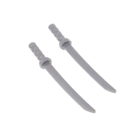 2X LEGO Figures Ninja Weapon Sword Pearl Dark Gray Samurai Katana 88420 30173